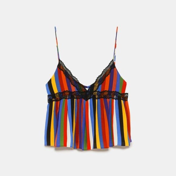 Zara Multicolour Stripe Camisole Tank Top - Picture 1 of 6